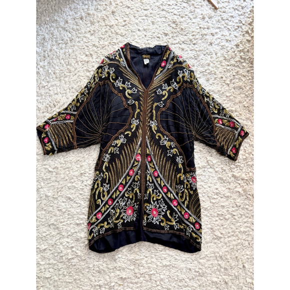 Women's Gunit Fashions Black Embellished Top Cardigan Jacket Size 24 - Picture 1 of 16